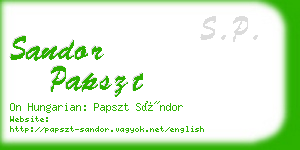 sandor papszt business card